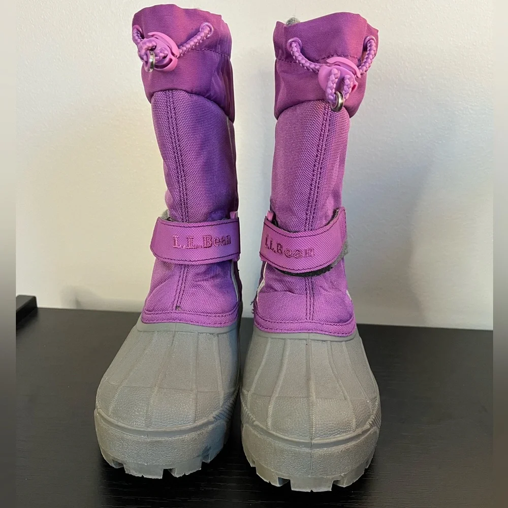 L.L. Bean Purple Gray Northwoods Winter Snow Boots Waterproof Girls Size 10